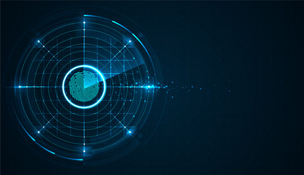 fingerprint scanning on circuit board abstract vector image
