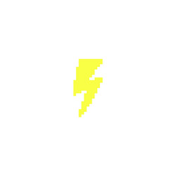geometric pixel lightning shape in bright yellow vector image