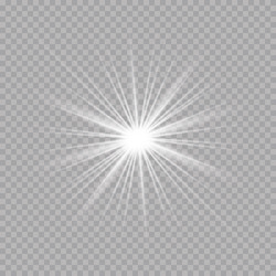 glow light effect starburst with sparkles vector image