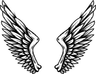 Tattoo Angel Wings Vector Image