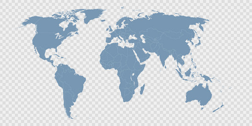 World map isolated on transparent background Vector Image