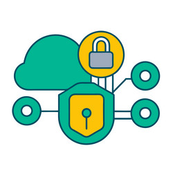 cloud server security concept ideal for tech vector image