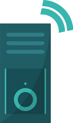 computer cpu with wifi internet vector image