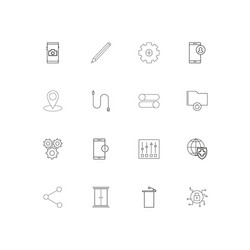 devices linear thin icons set outlined simple vector image