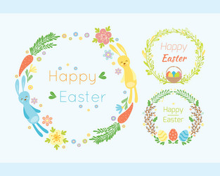 happy easter hand drawn badge with lettering Vector Image