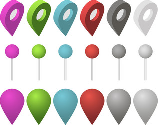 Isometric Map Pointer Set vector image
