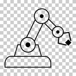 mechanical robot arm machine icon technology vector image