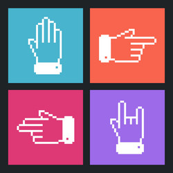 modern pixel hand flat icons for web and mobile ap vector image