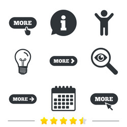 more with cursor pointer icon details symbols vector image