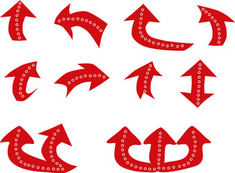red arrow collection set modern for design vector image