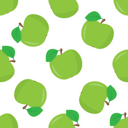 seamless pattern with a of green apples vector image