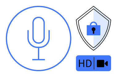 secure audio and video recording with high vector image