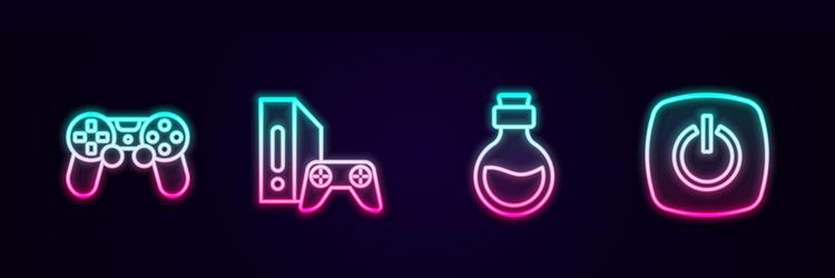 set line game controller or joystick console vector image