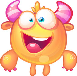 Smiling Orange Monster Vector Image