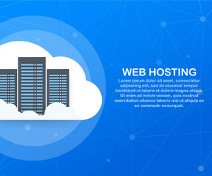 web hosting concept with cloud computing icons vector image