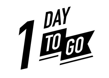1 day to go timer symbol black color vector image