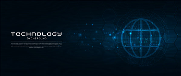 abstract technology with global world network vector image