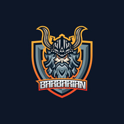 Barbarian Esports Logo - Viking Warrior Vector Image