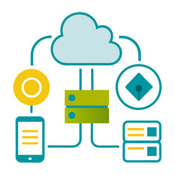 cloud server security concept ideal for tech vector image