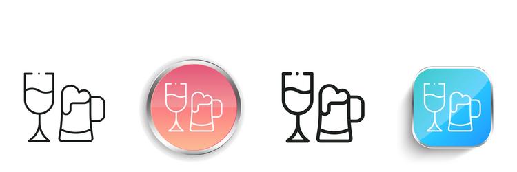 drinks icon thin linear regular and button style vector image
