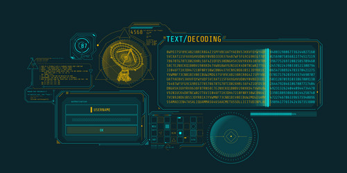 futuristic hud interface for radio telescope data vector image