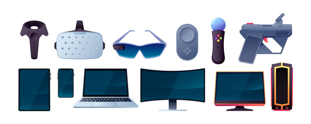 Gaming Tech Devices Collection vector image