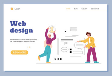 people character making web design abstract flat vector image