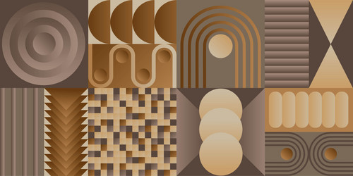 retro abstract geometric design 3d gradient forms vector image