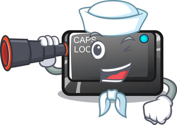 sailor with binocular capslock button attached vector image
