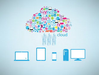 template computer idea with social network icons vector image