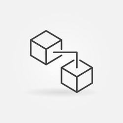 two connected blocks - blockchain technology vector image