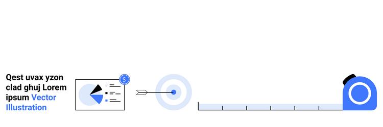 data visualization and target setting vector image