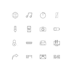devices linear thin icons set outlined simple vector image