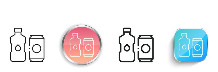 drinks icon thin linear regular and button style vector image