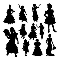 kid dancing flamenco silhouettes Vector Image