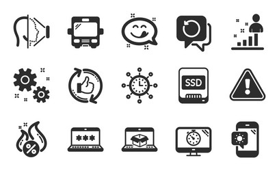 refresh like recovery data and face id icons set vector image