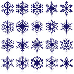 Snowflake Collection - Isolated Shapes vector image