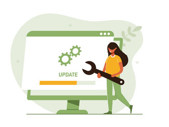 system or web application upgrade procedure vector image