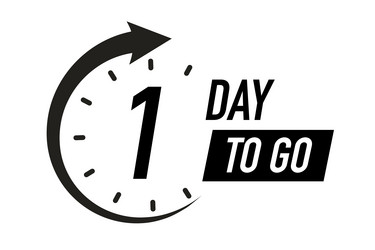 1 day to go timer symbol black color vector image