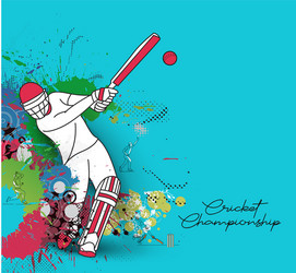 abstract colorful pattern with batsman and bowler vector image