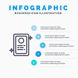 assignment job application test line icon with 5 vector image