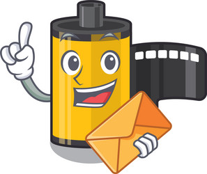 Camera Roll with Envelope Character vector image