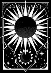 Celestial Symbols - Sun & Moon Vector Image