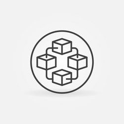 circle with block-chain concept icon vector image