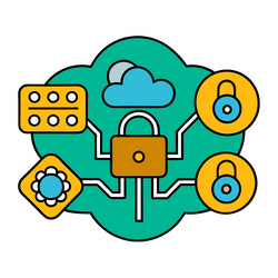 cloud server security concept ideal for tech vector image