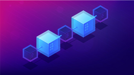 isometric blockchain network architecture concept vector image