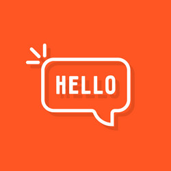 linear hello word in speech bubble vector image
