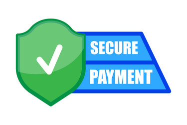 secure payment shield with tick mark icon vector image