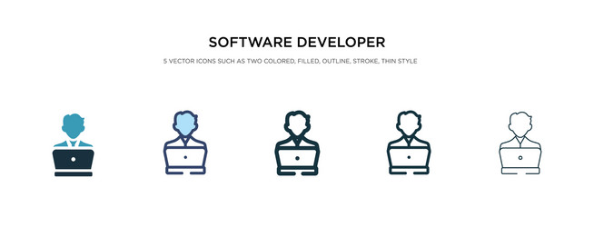 software developer icon in different style two vector image
