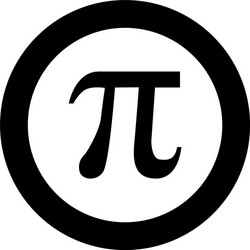 symbol pi icon black color in round circle vector image